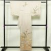 訪問着 良品 綸子 正絹 古典柄 袷仕立て 身丈159.5cm 裄丈65.5cm 箔 一部しつけ糸付き 金彩 フォーマル 着物 菊 薄柿色 小豆・エンジ_画像2