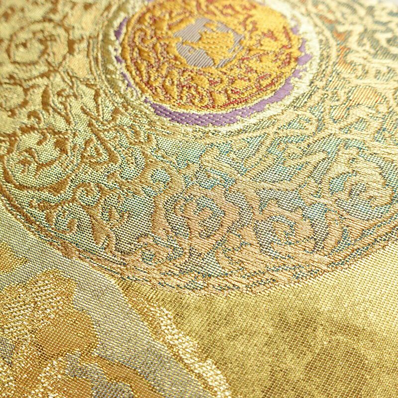 袋帯 六通柄 良品 フォーマル用 正絹 幾何学柄・抽象柄 箔 金糸 帯 金・銀_画像5