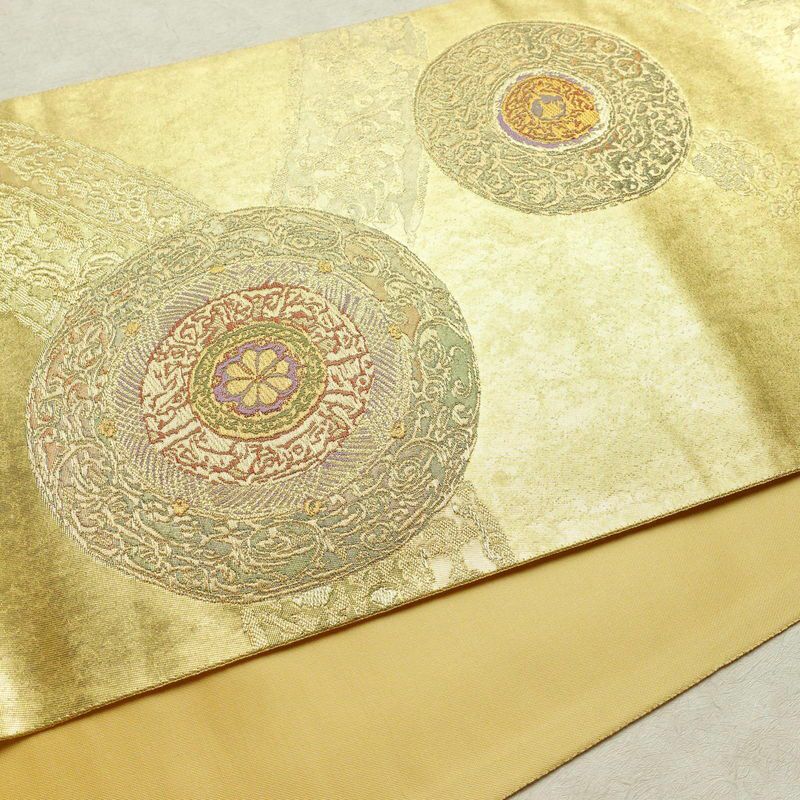 袋帯 六通柄 良品 フォーマル用 正絹 幾何学柄・抽象柄 箔 金糸 帯 金・銀_画像11