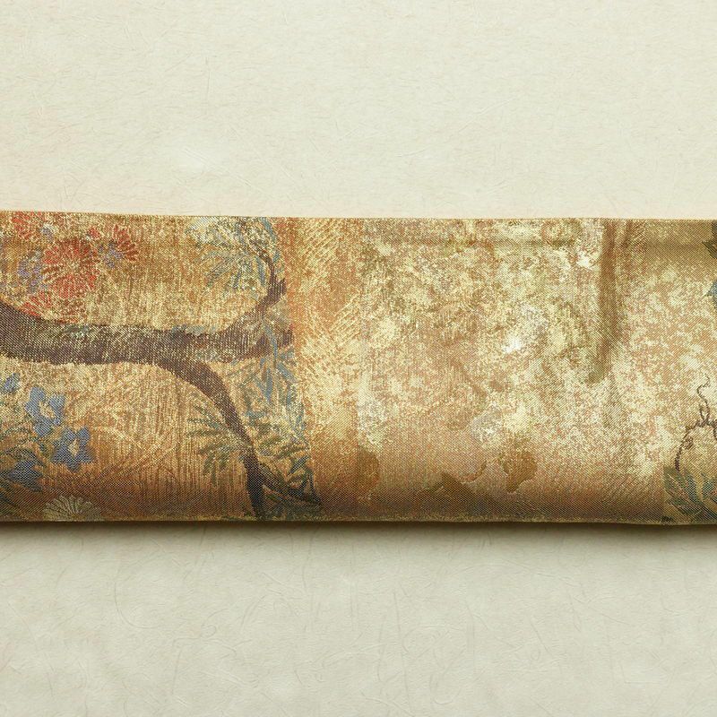 袋帯 琳派名画集 六通柄 良品 フォーマル用 正絹 木の葉・植物柄 箔 金通し 金糸 帯 金・銀_画像15