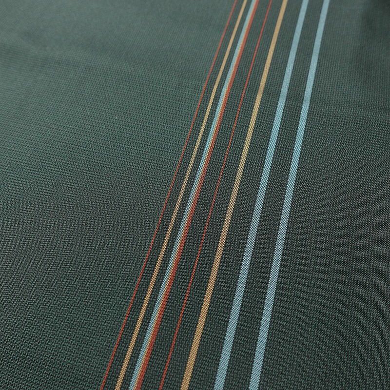 紬 正絹 縞柄・線柄 袷仕立て 身丈160.5cm 裄丈65.5cm 着物 モダン 緑・うぐいす色_画像6