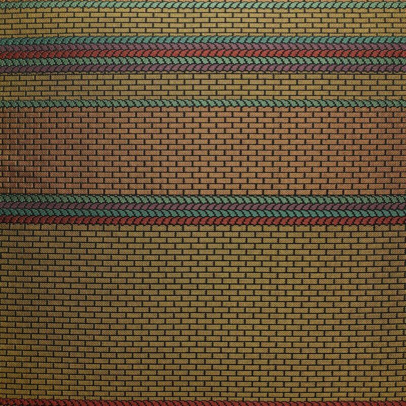 袋帯 六通柄 良品 一般用 正絹 幾何学柄・抽象柄 帯 黄・黄土色_画像2