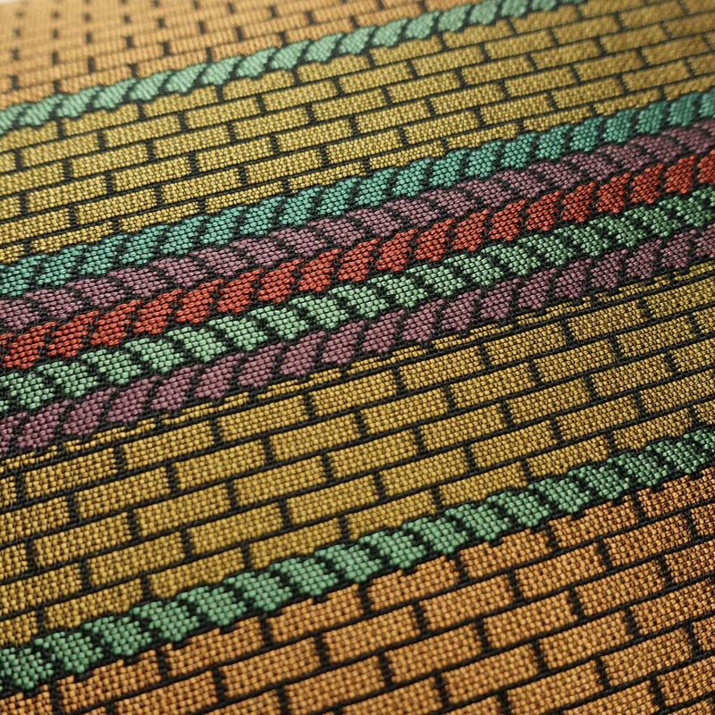 袋帯 六通柄 良品 一般用 正絹 幾何学柄・抽象柄 帯 黄・黄土色_画像5