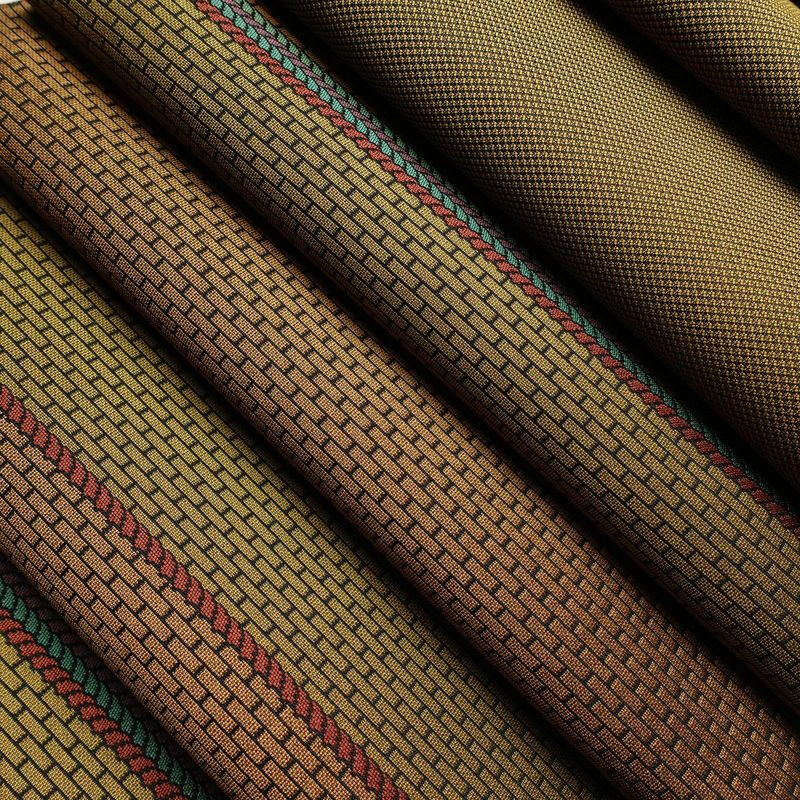 袋帯 六通柄 良品 一般用 正絹 幾何学柄・抽象柄 帯 黄・黄土色_画像20