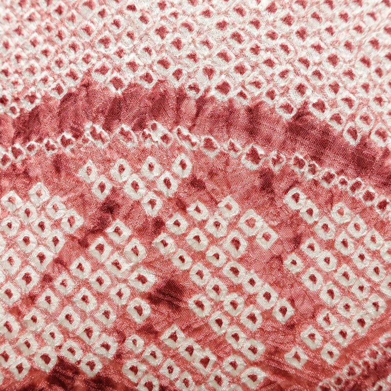 名古屋帯 全通柄 絞り 正絹 古典柄 名古屋仕立て 帯 扇面 ピンク_画像3