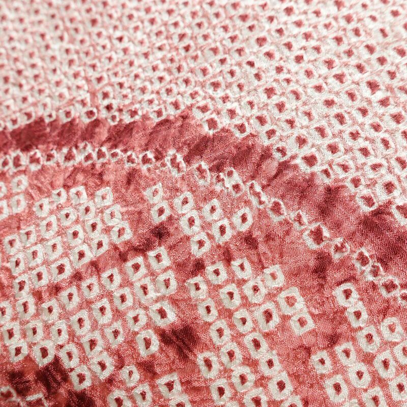 名古屋帯 全通柄 絞り 正絹 古典柄 名古屋仕立て 帯 扇面 ピンク_画像6