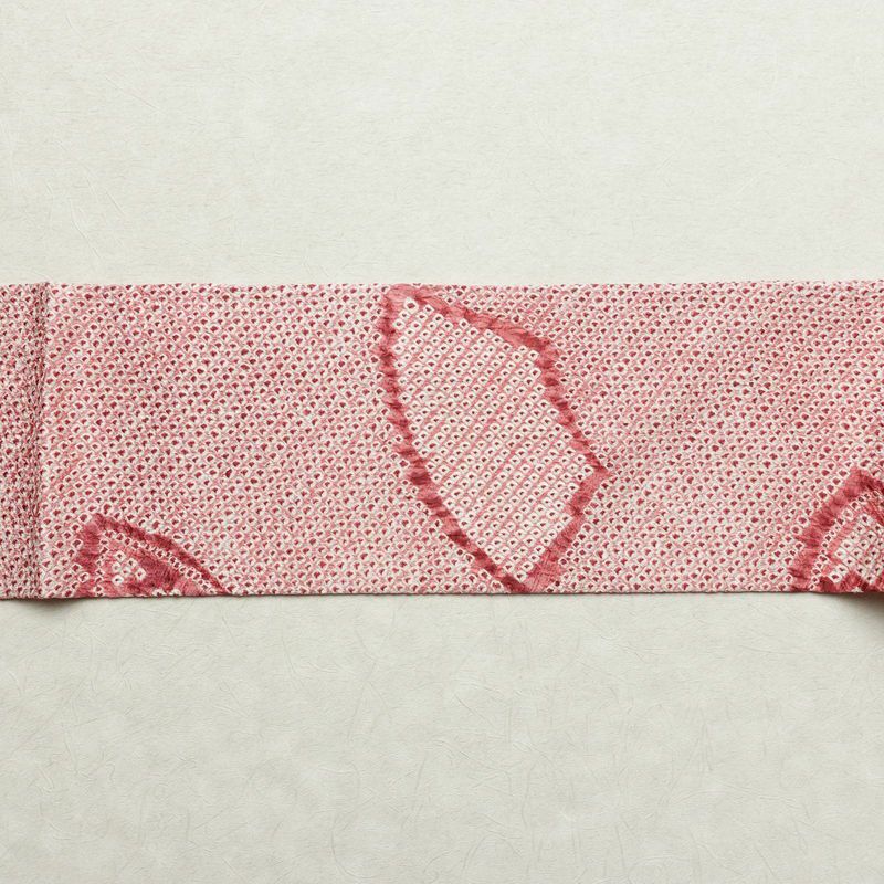 名古屋帯 全通柄 絞り 正絹 古典柄 名古屋仕立て 帯 扇面 ピンク_画像13