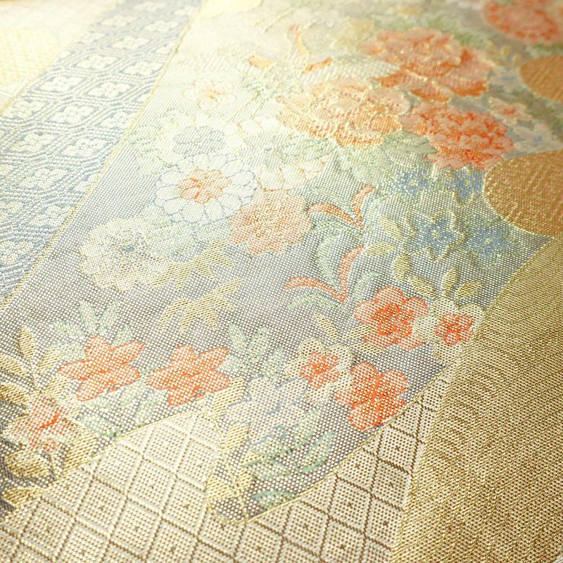 袋帯 六通柄 フォーマル用 正絹 古典柄 箔 金糸 帯 金・銀_画像4