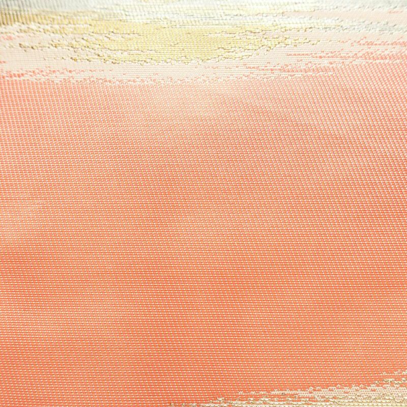 袋帯 六通柄 フォーマル用 正絹 幾何学柄・抽象柄 共八掛 金糸 銀糸 帯 ピンク_画像5