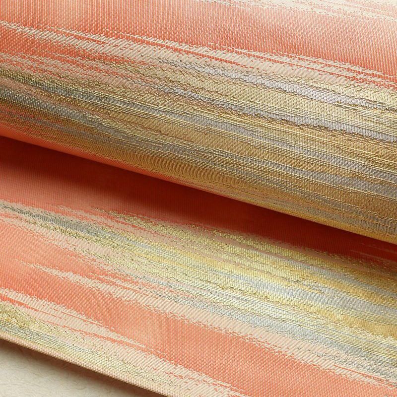 袋帯 六通柄 フォーマル用 正絹 幾何学柄・抽象柄 共八掛 金糸 銀糸 帯 ピンク_画像6