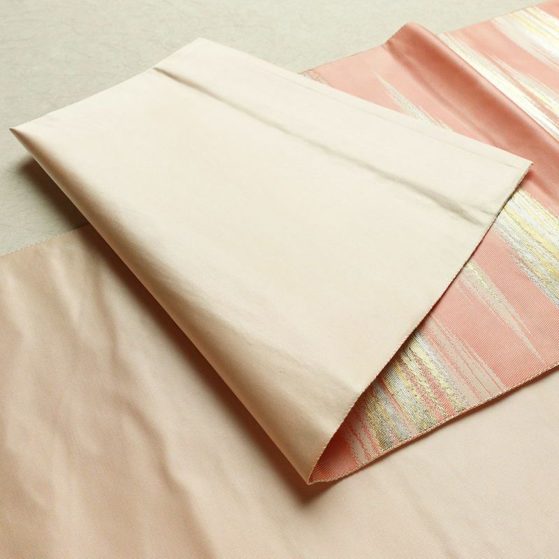 袋帯 六通柄 フォーマル用 正絹 幾何学柄・抽象柄 共八掛 金糸 銀糸 帯 ピンク_画像8