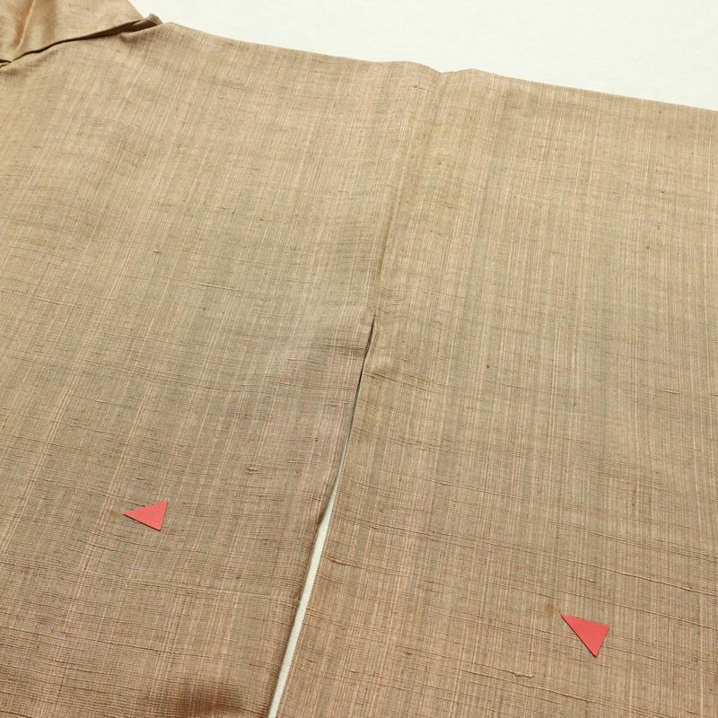 紬 ろうけつ染め 正絹 その他の柄 袷仕立て 身丈165cm 裄丈67cm 着物 臈けつ染 茶_画像9