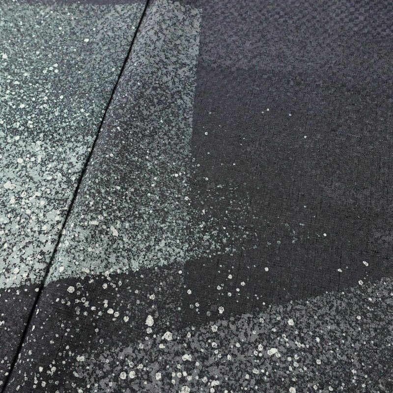 訪問着 良品 落款入り 紬地 正絹 幾何学柄・抽象柄 袷仕立て 身丈165.5cm 裄丈68cm 共八掛 洒落 着物 青・紺_画像6