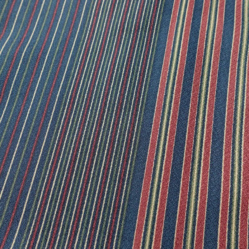 小紋 しつけ糸付き ポリエステル 縞柄・線柄 袷仕立て 身丈167cm 裄丈66.5cm 着物 多色使い_画像6