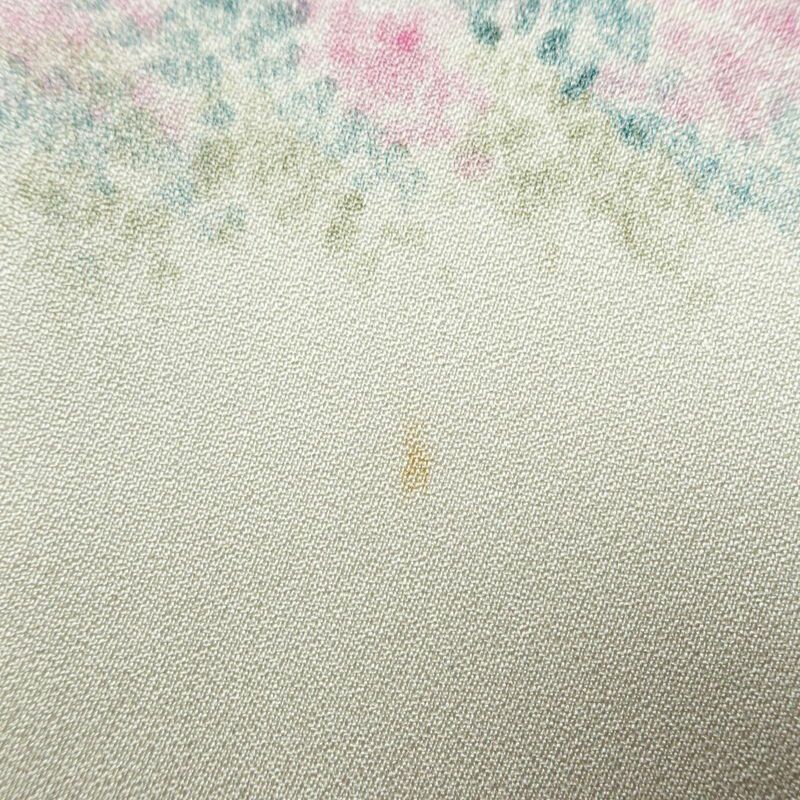 付け下げ 落款入り 一つ紋付き 正絹 風景柄 袷仕立て 身丈158cm 裄丈65.5cm フォーマル 着物 白_画像8