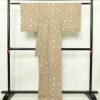 小紋 しつけ糸付き ポリエステル 花柄 袷仕立て 身丈165.5cm 裄丈66cm 着物 茶_画像2