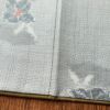 紬 正絹 花柄 袷仕立て 身丈157.5cm 裄丈64cm 着物 グレー_画像10