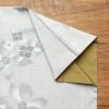 紬 正絹 花柄 袷仕立て 身丈157.5cm 裄丈64cm 着物 グレー_画像13