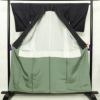 紬 良品 しつけ糸付き 正絹 立涌 菊 古典柄 袷仕立て 身丈158.5cm 裄丈65cm 青・紺_画像3