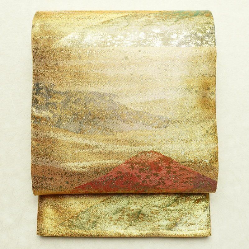 袋帯 六通柄 良品 フォーマル用 正絹 風景柄 箔 帯 金・銀_画像1