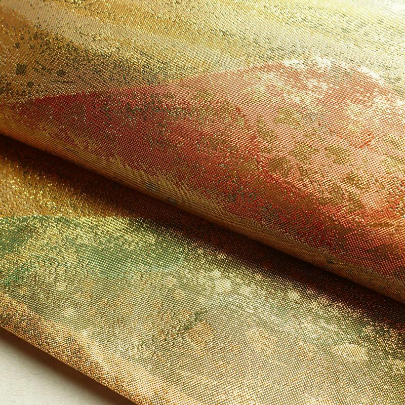 袋帯 六通柄 良品 フォーマル用 正絹 風景柄 箔 帯 金・銀_画像6