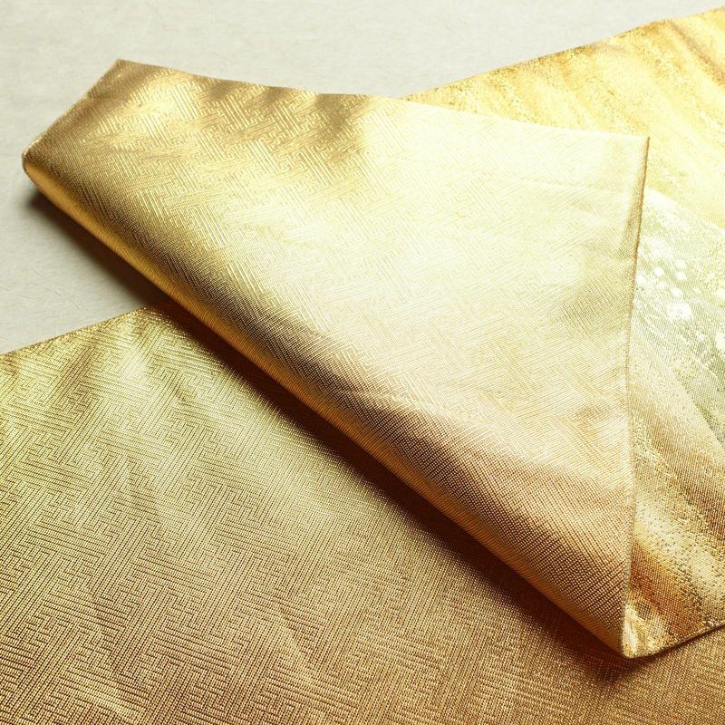 袋帯 六通柄 良品 フォーマル用 正絹 風景柄 箔 帯 金・銀_画像8