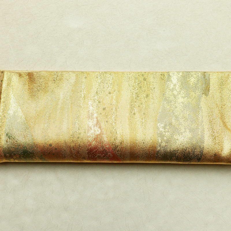 袋帯 六通柄 良品 フォーマル用 正絹 風景柄 箔 帯 金・銀_画像14