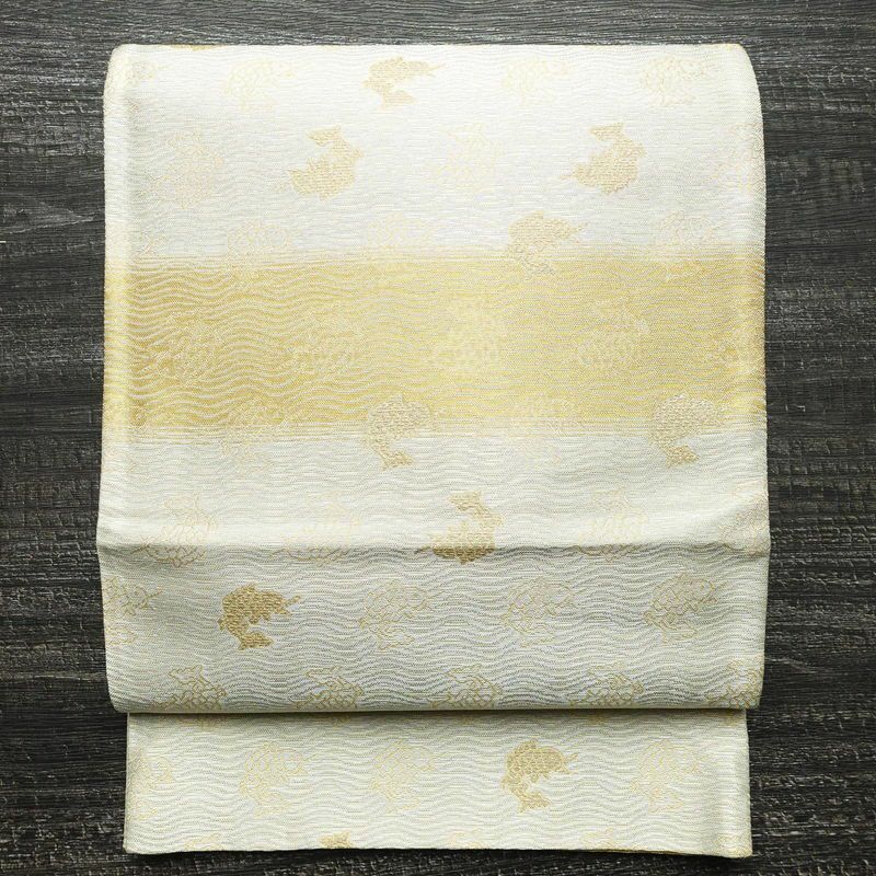 袋帯 六通柄 フォーマル用 正絹 人物・動物柄 金糸 帯 金・銀_画像1