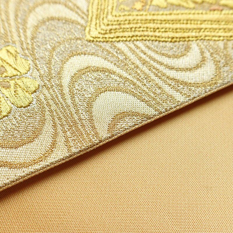 袋帯 六通柄 フォーマル用 正絹 古典柄 箔 金糸 帯 金・銀_画像12