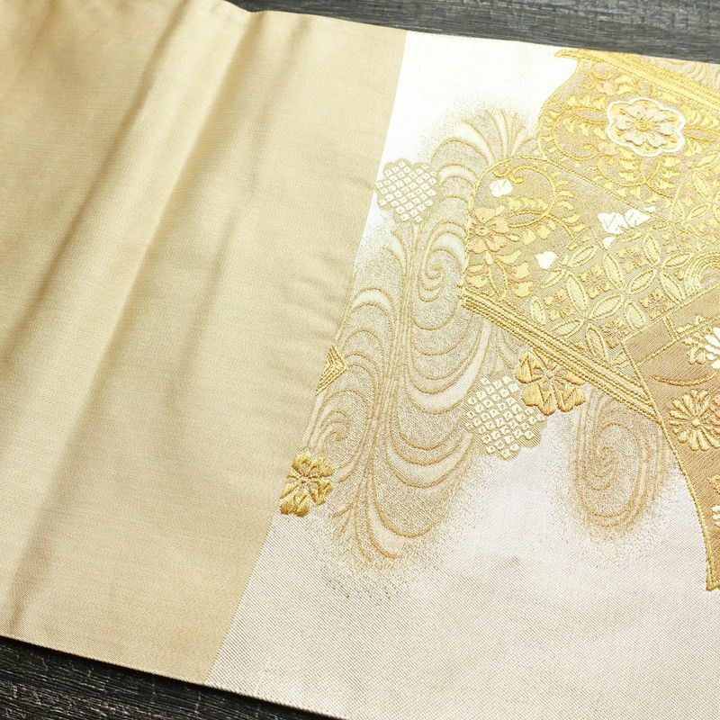 袋帯 六通柄 フォーマル用 正絹 古典柄 箔 金糸 帯 金・銀_画像17