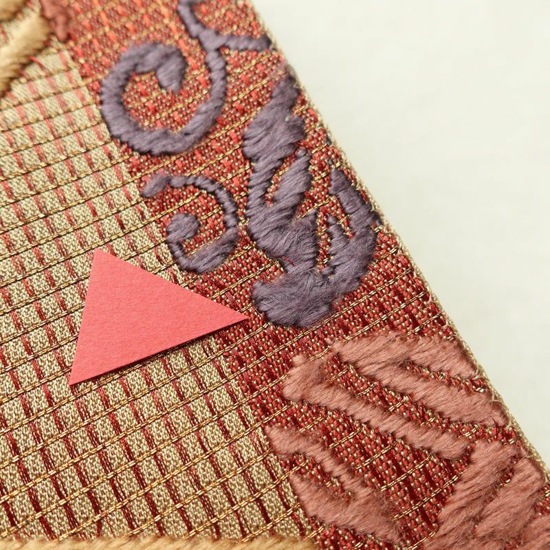 袋帯 能衣彩菱文 六通柄 フォーマル用 正絹 幾何学柄・抽象柄 刺繍 金糸 帯 黄・黄土色_画像5