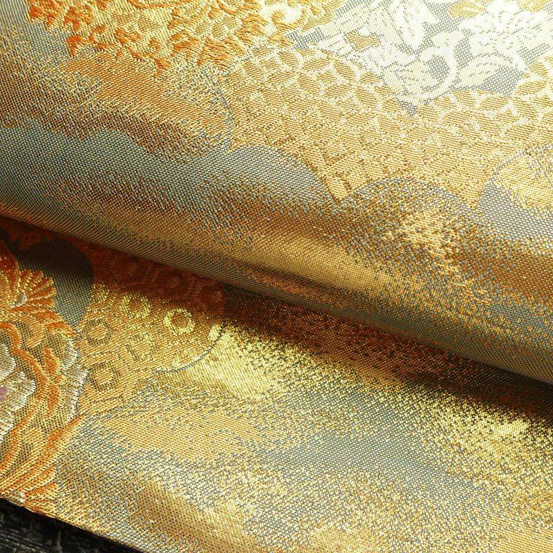 袋帯 六通柄 フォーマル用 正絹 幾何学柄・抽象柄 箔 帯 金・銀_画像8