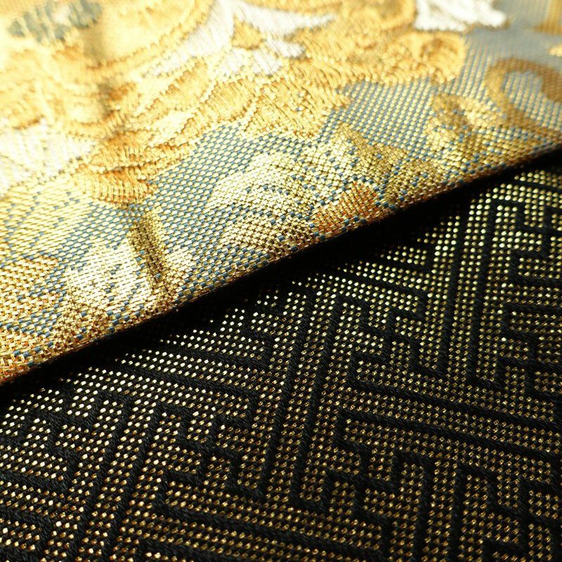 袋帯 六通柄 フォーマル用 正絹 幾何学柄・抽象柄 箔 帯 金・銀_画像13