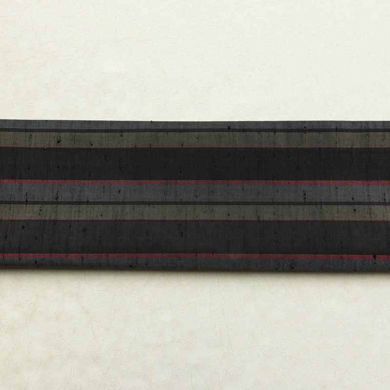 袋帯 紬地 全通柄 良品 一般用 正絹 縞柄・線柄 多色使い_画像14