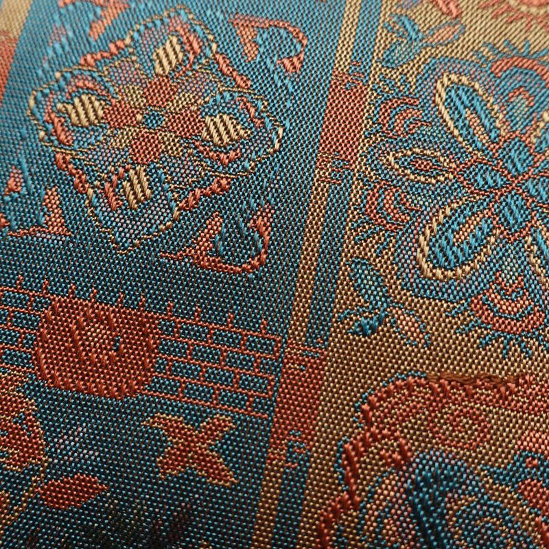 名古屋帯 全通柄 正絹 縞柄・線柄 通し仕立て 帯 多色使い_画像4