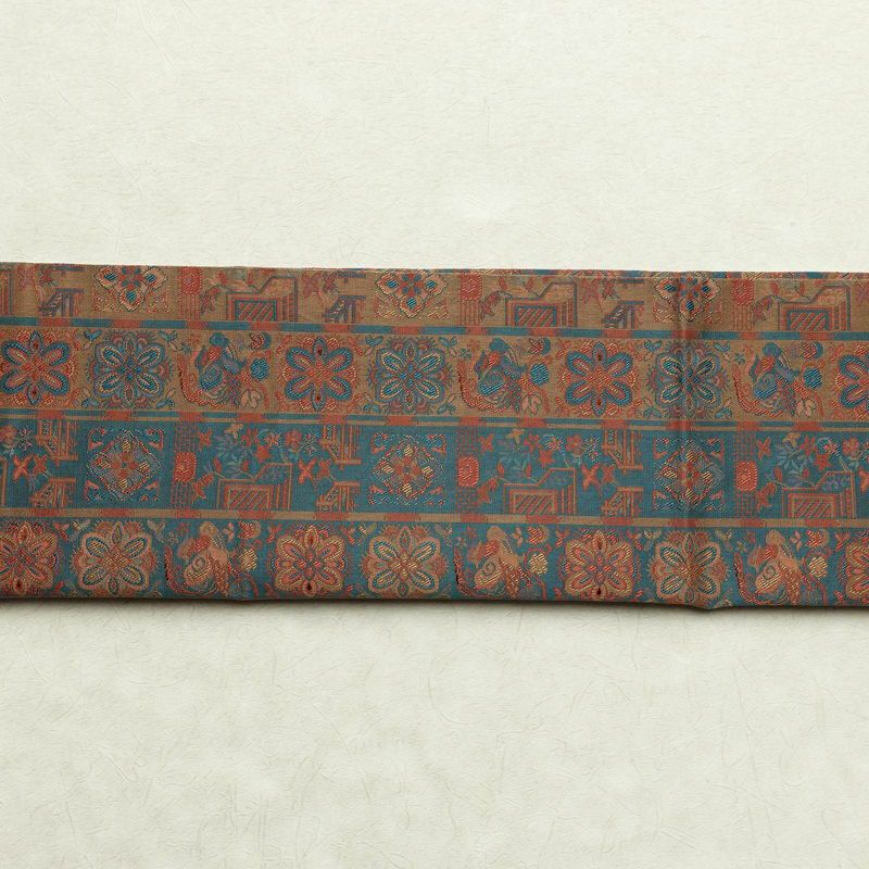 名古屋帯 全通柄 正絹 縞柄・線柄 通し仕立て 帯 多色使い_画像15