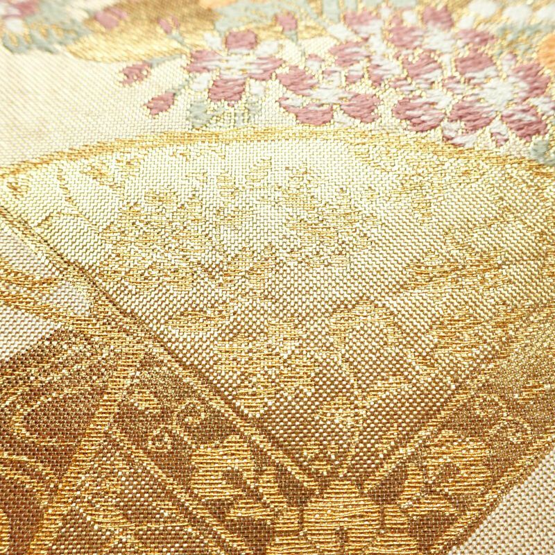 袋帯 六通柄 フォーマル用 正絹 古典柄 箔 金糸 帯 金・銀_画像6