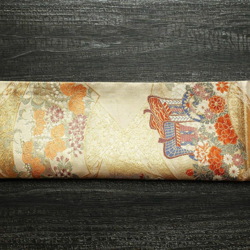 袋帯 六通柄 フォーマル用 正絹 古典柄 箔 金糸 帯 金・銀_画像16
