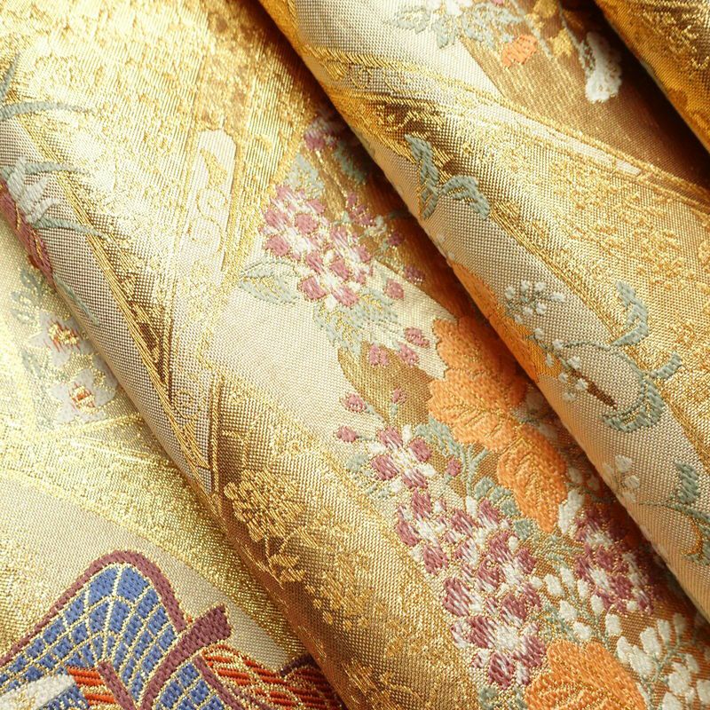 袋帯 六通柄 フォーマル用 正絹 古典柄 箔 金糸 帯 金・銀_画像21