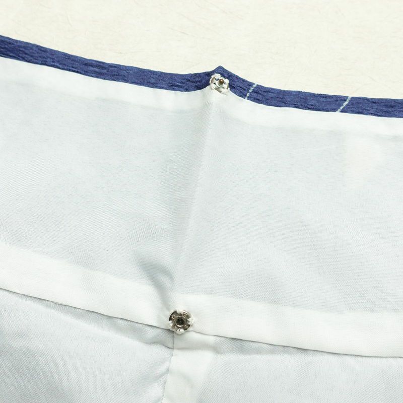 小紋 良品 しつけ糸付き ふくれ織 ポリエステル 花柄 袷仕立て 身丈169.5cm 裄丈69.5cm 着物 青・紺_画像18