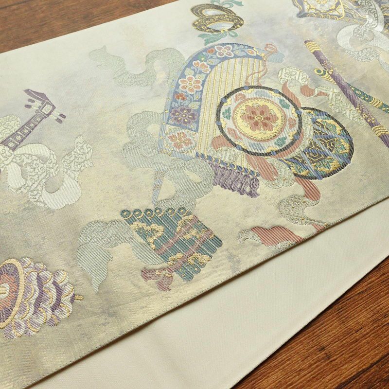 袋帯 六通柄 良品 フォーマル用 正絹 古典柄 箔 金糸 帯 多色使い_画像11