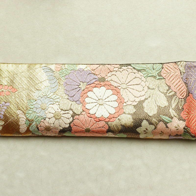 袋帯 六通柄 フォーマル用 正絹 花柄 箔 金糸 帯 金・銀_画像16