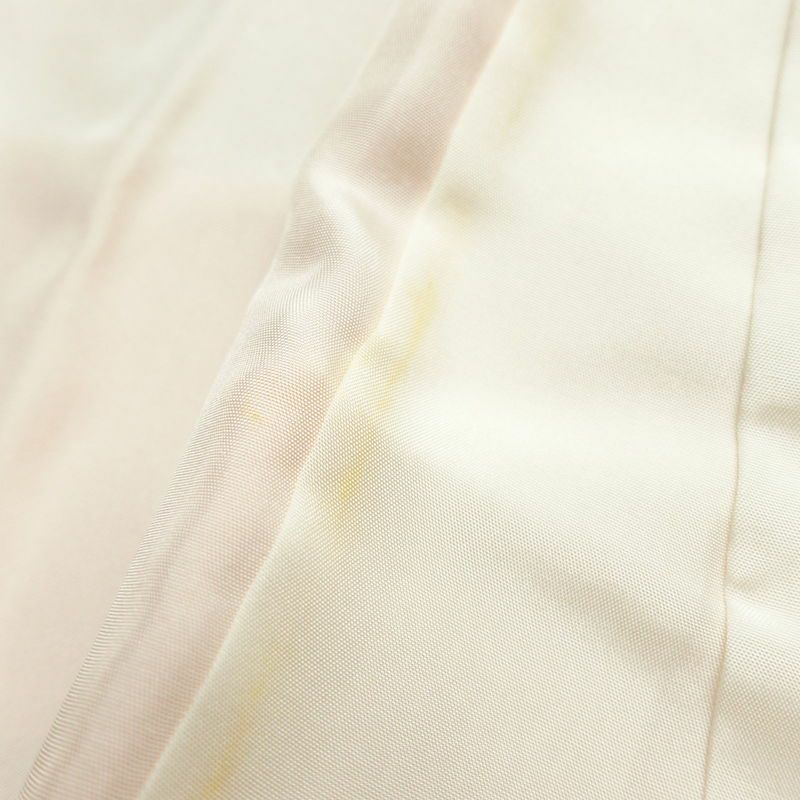 訪問着 落款入り しつけ糸付き 縮緬 フォーマル用 正絹 花柄 袷仕立て 身丈160cm 裄丈65cm 箔 共八掛 金彩 着物 ピンク_画像19