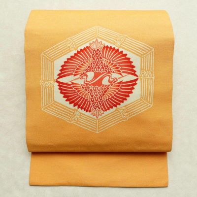 高級　正絹　洒落帯　名古屋帯　アンティーク　有職文様　亀甲花柄　作家物　148 高級 正絹 洒落帯 名古屋帯 アンティーク 亀甲花文 金彩 203