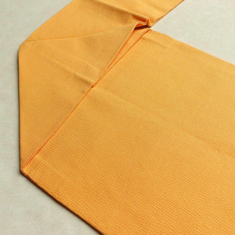 名古屋帯 太鼓柄 縮緬 正絹 幾何学柄・抽象柄 名古屋仕立て 帯 黄・黄土色_画像19