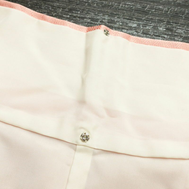 訪問着 綸子 正絹 古典柄 袷仕立て 身丈163cm 裄丈68cm 箔 金彩 フォーマル 着物 ピンク_画像20