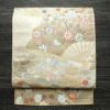 袋帯 六通柄 フォーマル用 正絹 古典柄 箔 金彩 帯 クリーム_画像1