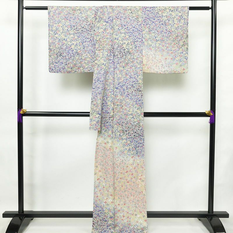 付け下げ 正絹 花柄 袷仕立て 身丈165cm 裄丈65cm 着物 多色使い_画像2