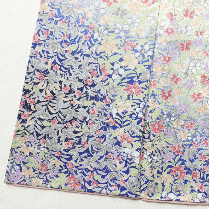 付け下げ 正絹 花柄 袷仕立て 身丈165cm 裄丈65cm 着物 多色使い_画像11