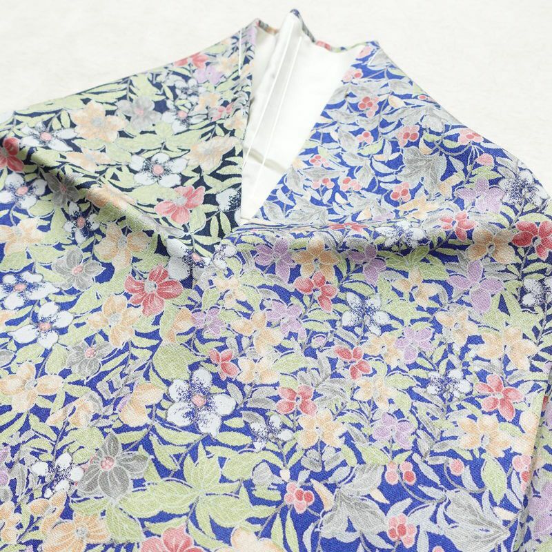 付け下げ 正絹 花柄 袷仕立て 身丈165cm 裄丈65cm 着物 多色使い_画像17